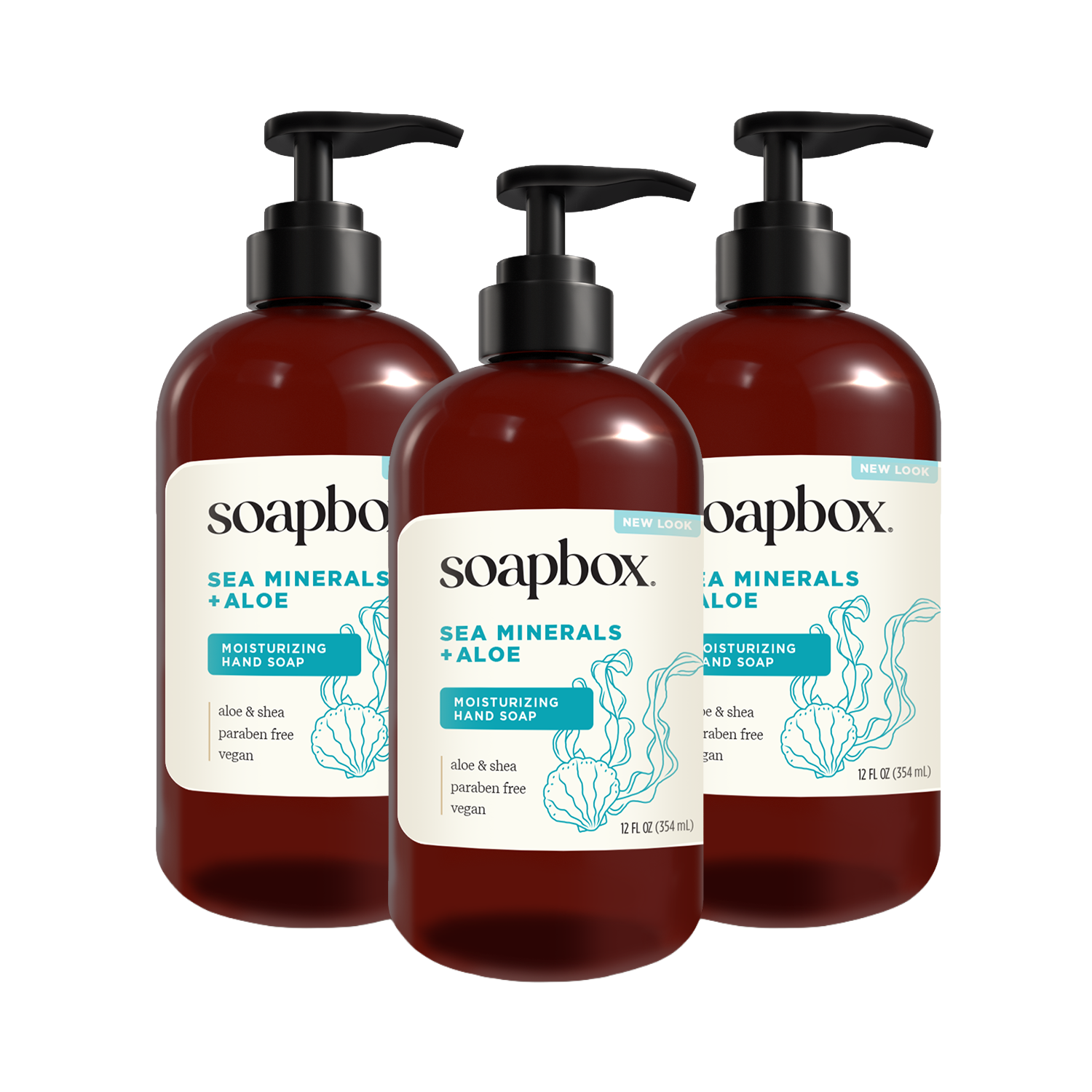 MARINE'S SOAP & GEL EX セット Sea Minerals + Aloe Moisturizing Liquid Hand Soap 3-Pack – Soapbox