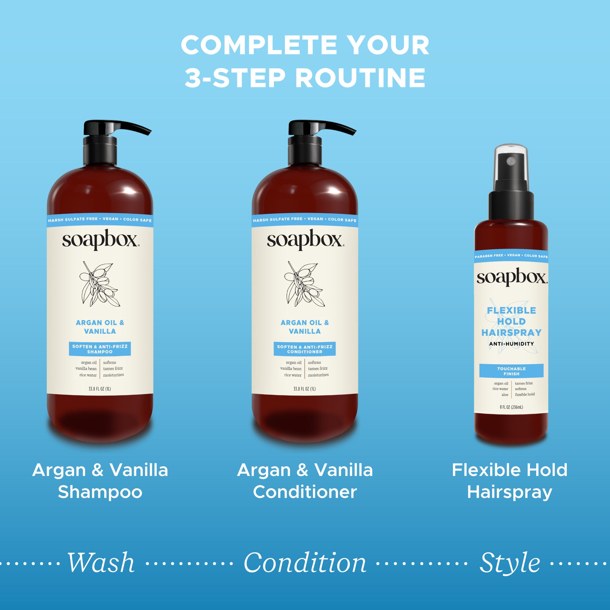Argan Oil & Vanilla Anti-Frizz Shampoo - 1 Liter