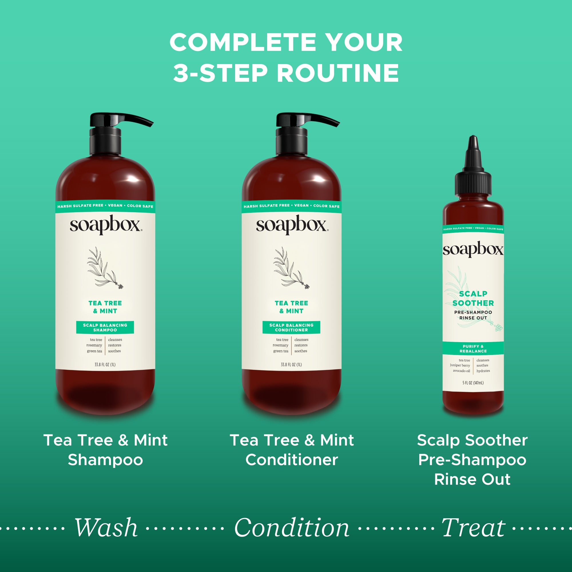 Tea Tree & Mint Scalp Balancing Shampoo + Conditioner Set - 1
