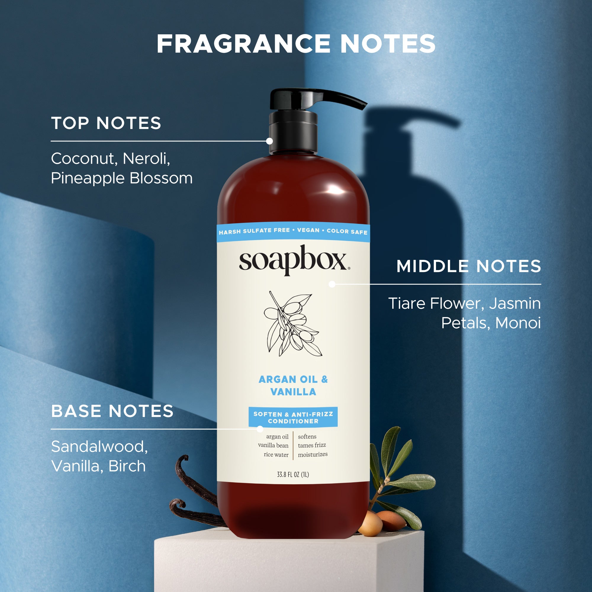 Argan Oil & Vanilla Anti-Frizz Conditioner - 1 Liter