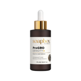 Soapbox ProGro Density+ scalp and hair serum bottle on a white background