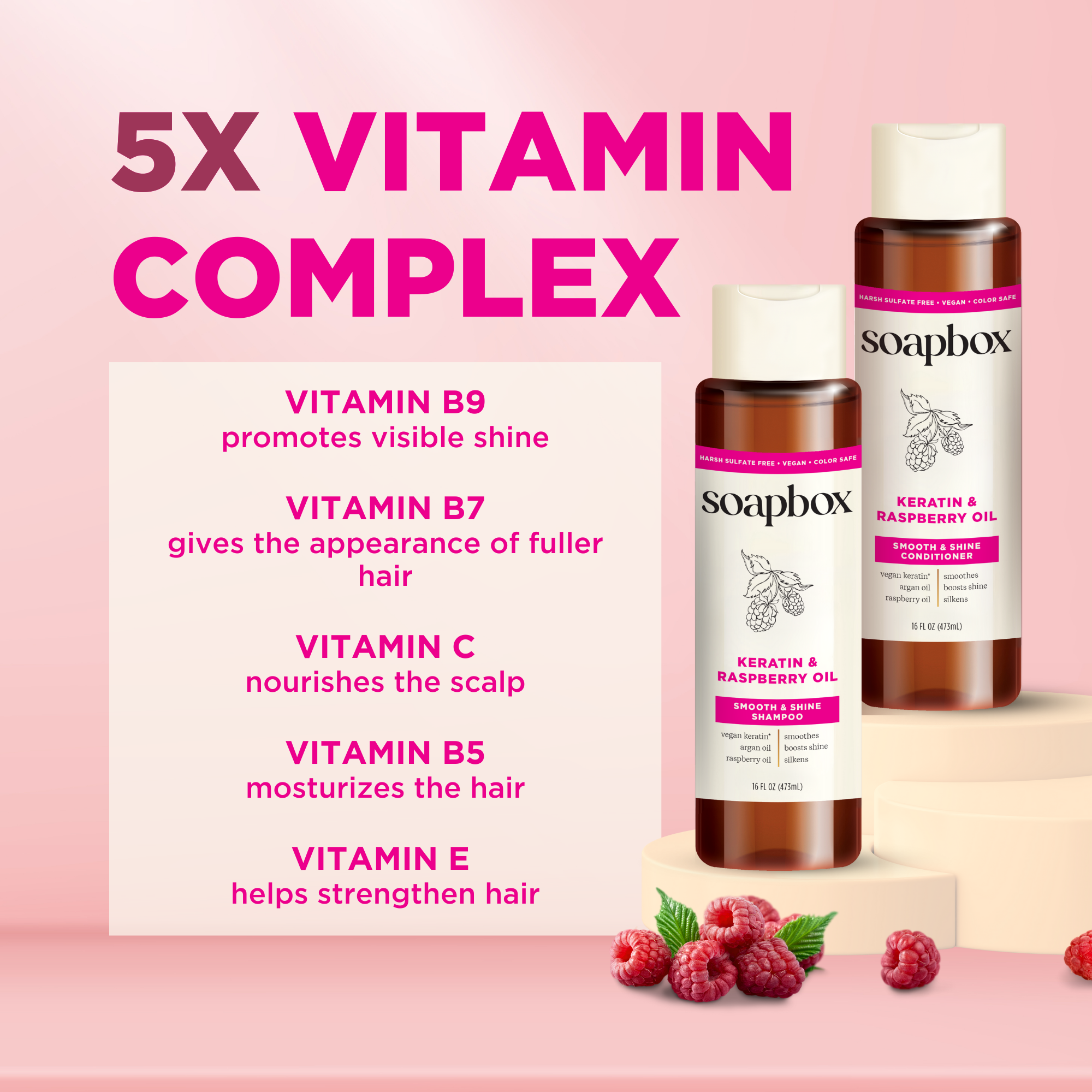 Keratin & Raspberry Seed Oil Smoothing Shampoo