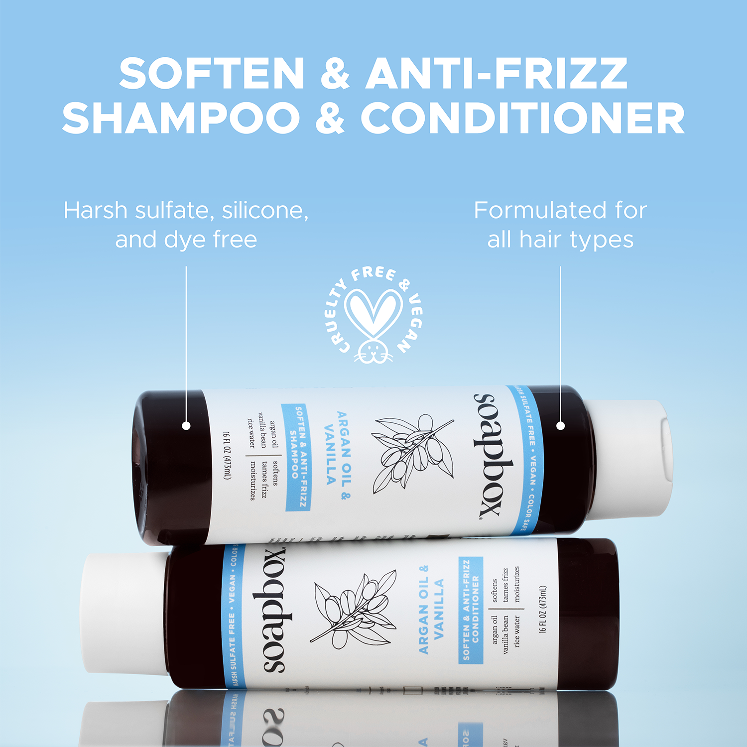 Argan Oil & Vanilla Anti-Frizz Shampoo + Conditioner Set
