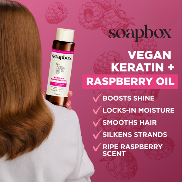 Keratin & Raspberry Seed Oil Smoothing Shampoo + Conditioner Set