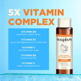 Soapbox Collagen & Fruit Enzymes Repairing Conditioner bottle with cream cap on blue background with vitamin complex informat