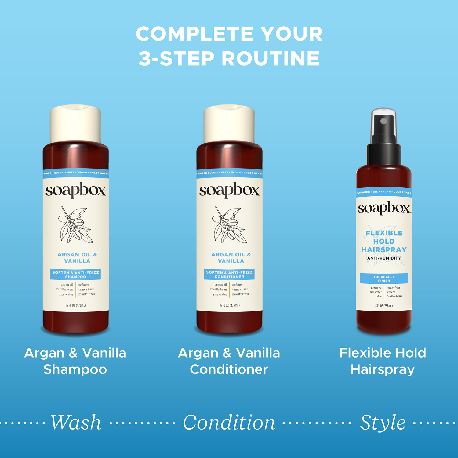 Argan Oil & Vanilla Anti-Frizz Shampoo + Conditioner Set