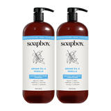 Argan Oil & Vanilla Anti-Frizz Shampoo + Conditioner Set - 1 Liter