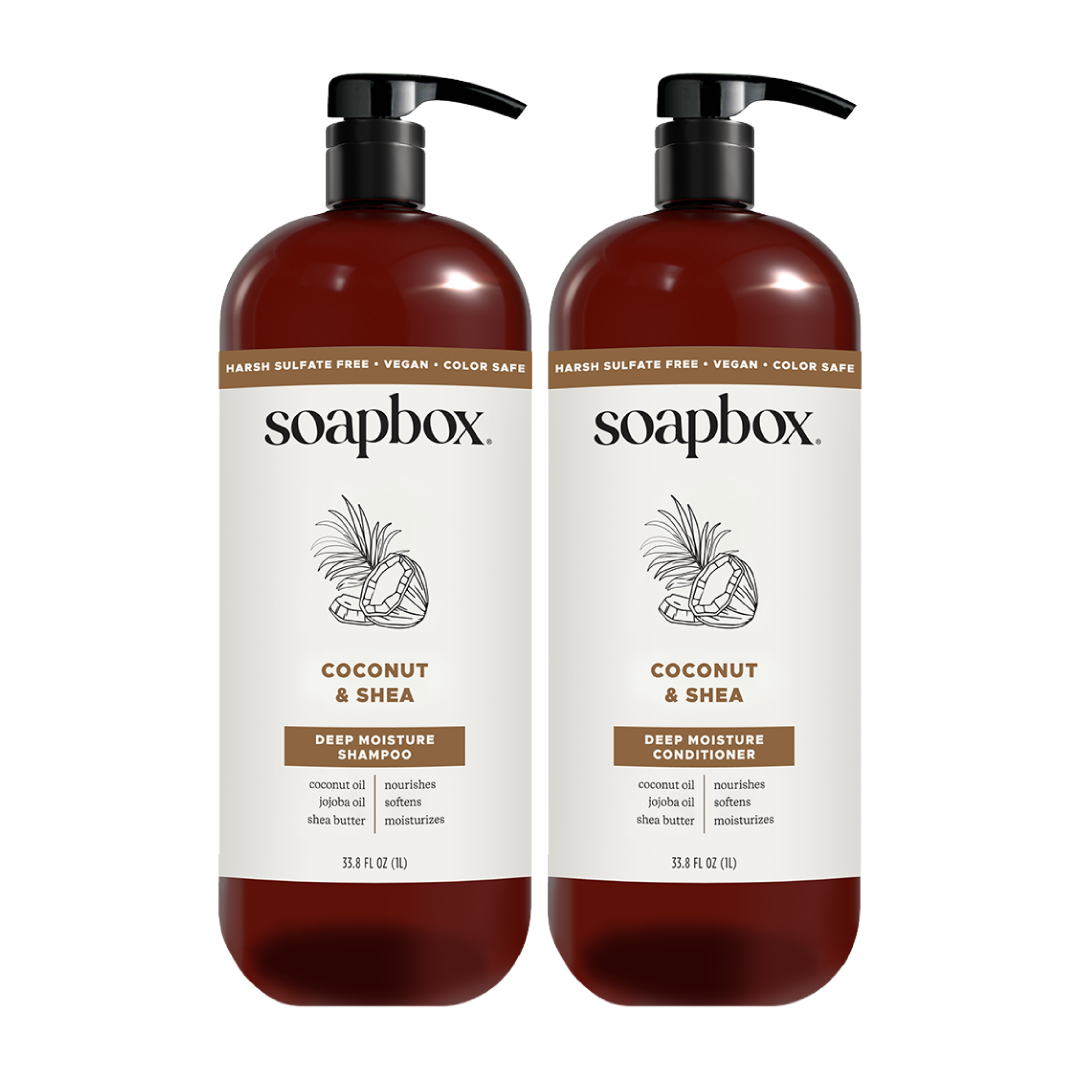 Coconut & Shea Deep Moisture Shampoo + Conditioner Set - 1 Liter