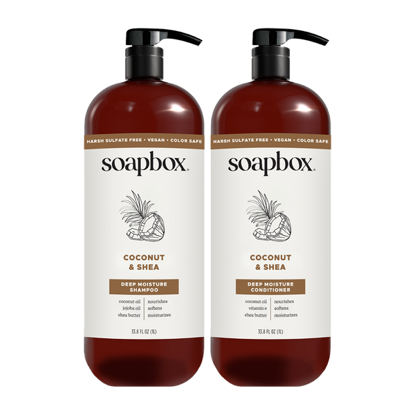 Coconut & Shea Deep Moisture Shampoo + Conditioner Set - 1 Liter