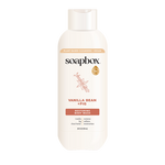 Soapbox Vanilla Bean + Fig Restoring Body Wash, 20 fl oz bottle with white cap and cream-colored label.