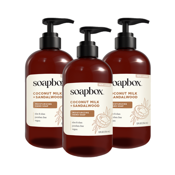 Coconut Milk + Sandalwood Moisturizing Liquid Hand Soap 3-Pack