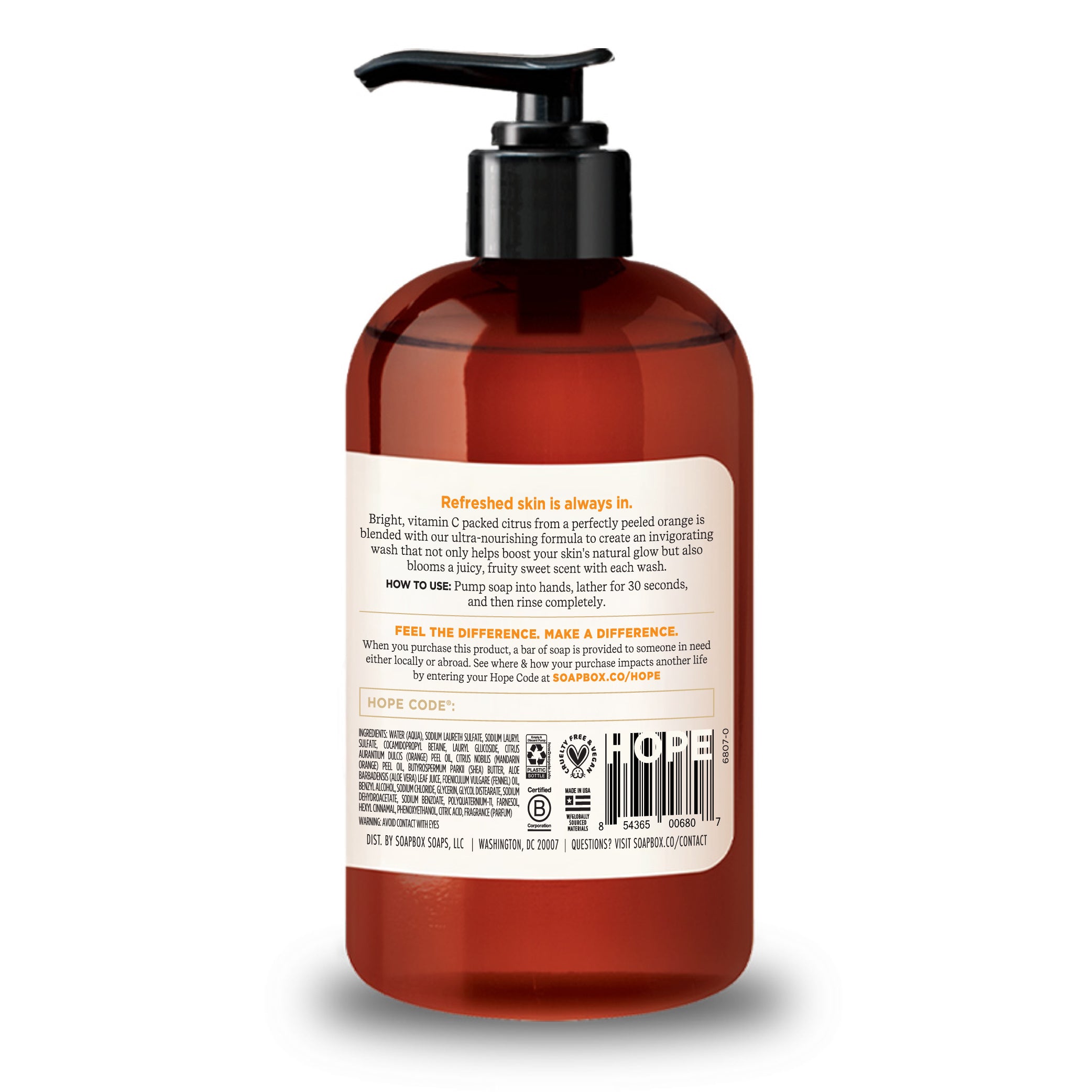 Sweet Orange Citrus Moisturizing Liquid Hand Soap
