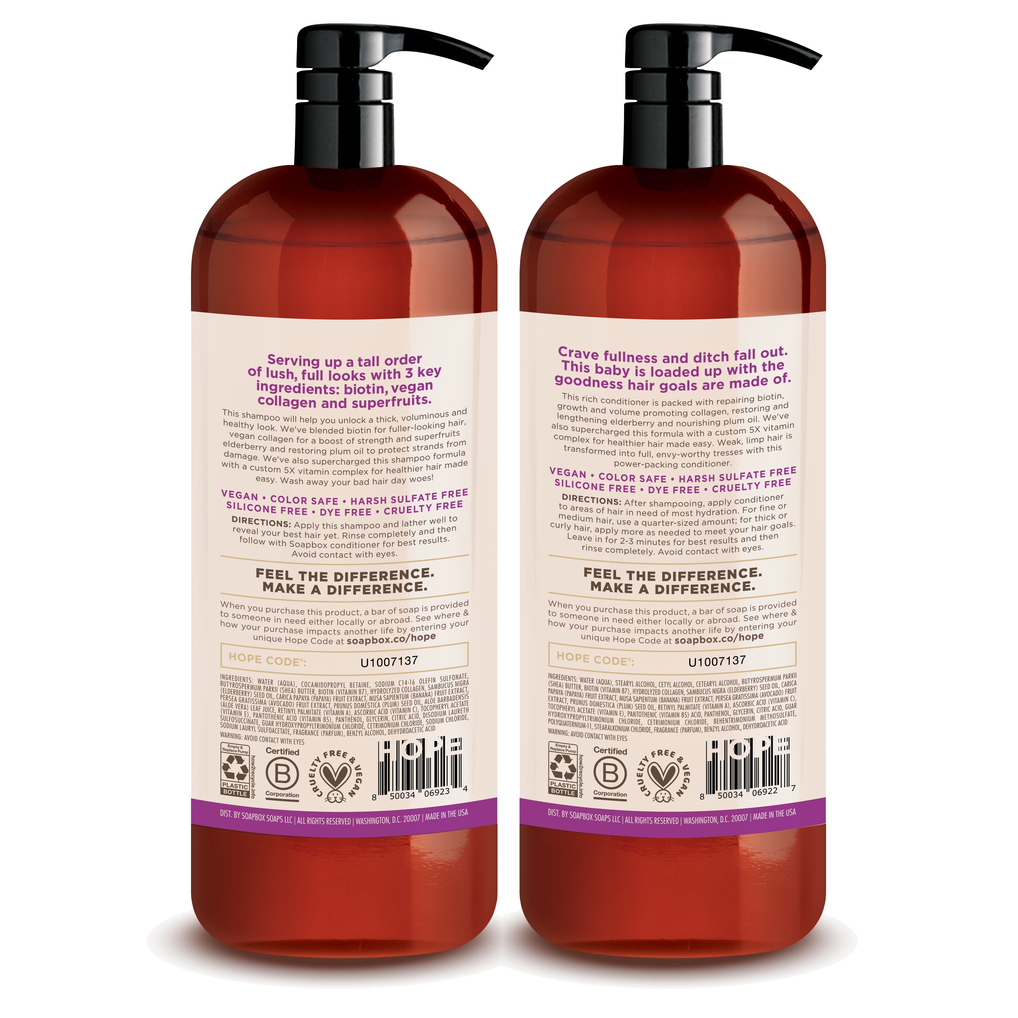 Biotin & Superfruit Volumizing Shampoo + Conditioner Set - 1 Liter