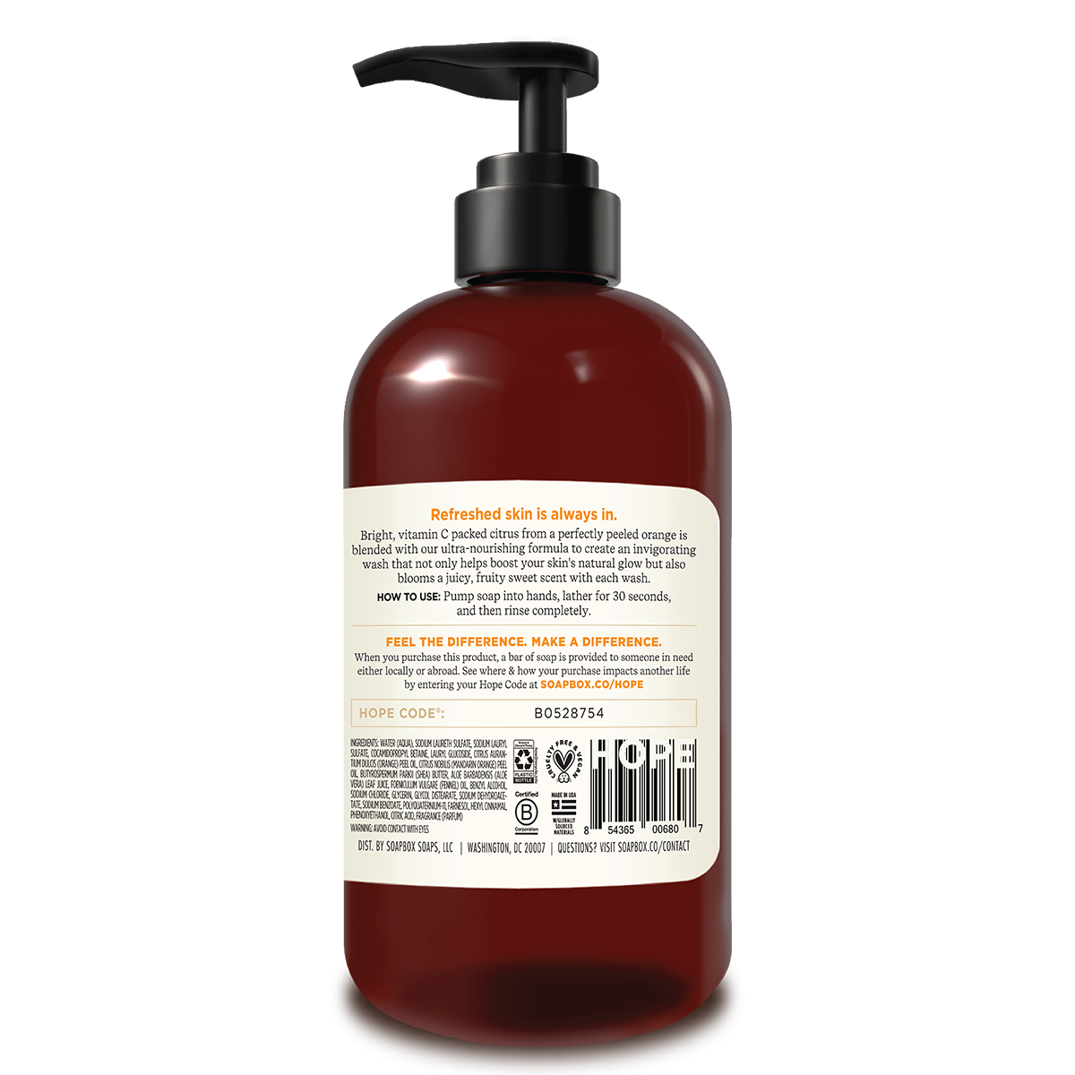 Sweet Orange Citrus Moisturizing Liquid Hand Soap