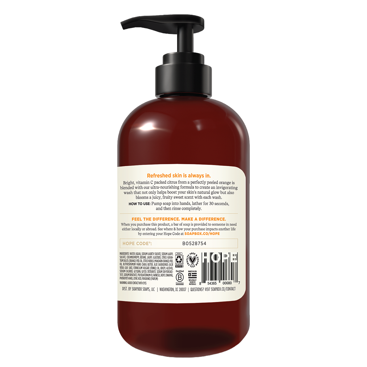 Sweet Orange Citrus Moisturizing Liquid Hand Soap