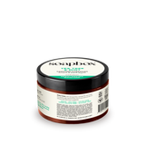 Soapbox Tea Tree & Mint hair mask in a round dark amber jar with black lid and cream and green label.