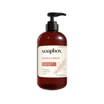 Dark amber glass pump bottle of Soapbox Vanilla Bean Moisturizing Hand Soap with black pump dispenser, 12 fl oz.