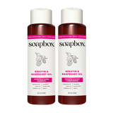 Keratin & Raspberry Seed Oil Smoothing Shampoo + Conditioner Set