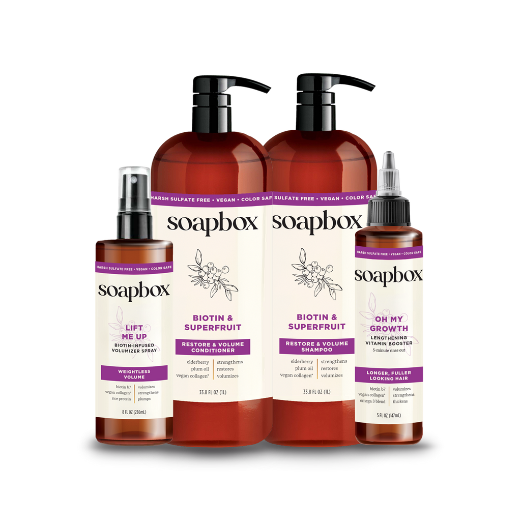 Biotin & Superfruit Volumizing Haircare Bundle (Large) — Soapbox Biotin & Superfruit Volumizing Haircare Bundle (Large) — Soapbox