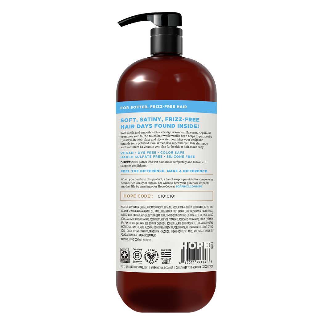 Argan Oil & Vanilla Soften & Anti-Frizz Shampoo - 1 Liter