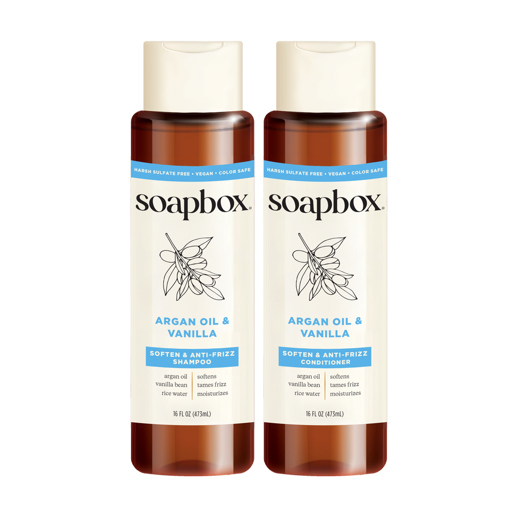 Argan Oil & Vanilla Anti-Frizz Shampoo + Conditioner Set — Soapbox