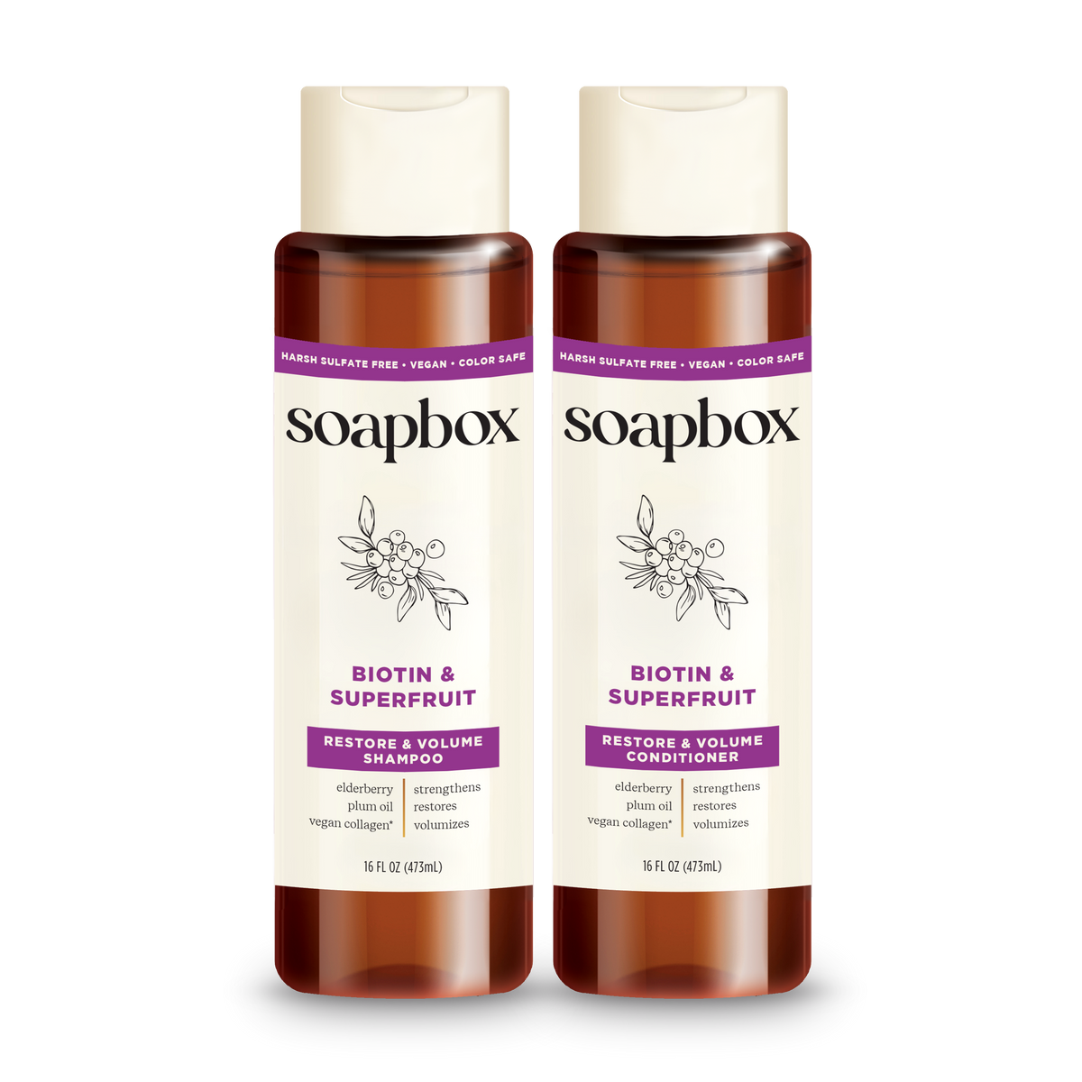 Biotin & Superfruit Volumizing Shampoo + Conditioner Set — Soapbox
