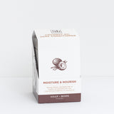 White sachet packet with coconut illustration, labeled "Coconut Oil Deep Conditioner" by Soap Hope, 1.5 fl oz.